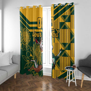 Custom South Africa Rugby Window Curtain Springboks With Protea Cynaroides