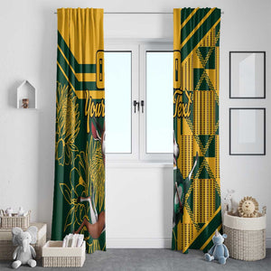 Custom South Africa Rugby Window Curtain Springboks With Protea Cynaroides