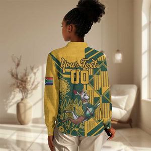 Custom South Africa Rugby Women Casual Shirt Springboks With Protea Cynaroides