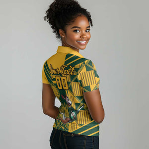 Custom South Africa Rugby Women Polo Shirt Springboks With Protea Cynaroides