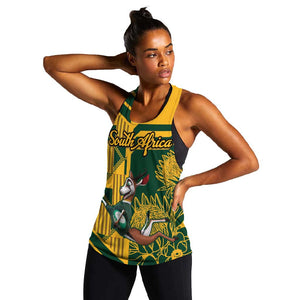 Custom South Africa Rugby Women Racerback Tank Springboks With Protea Cynaroides