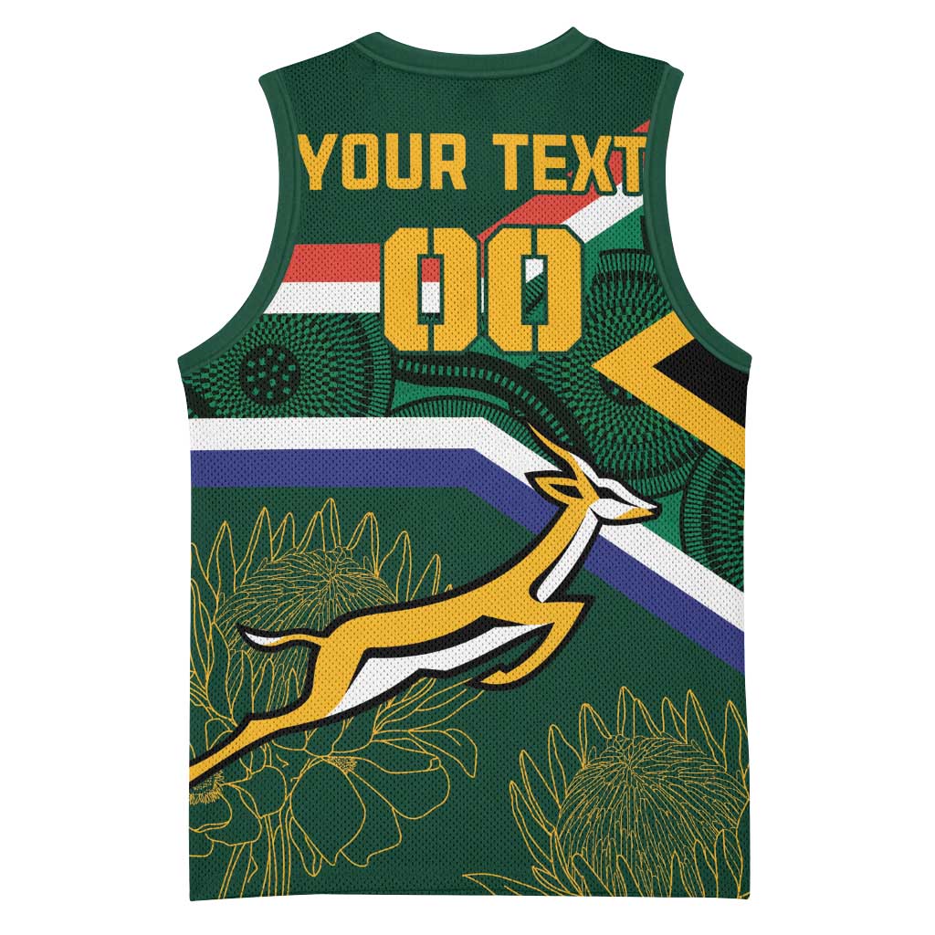 Custom South Africa Rugby Basketball Jersey Springboks Mascot African Pattern LT18