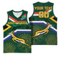 Custom South Africa Rugby Basketball Jersey Springboks Mascot African Pattern LT18