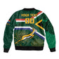 Custom South Africa Rugby Bomber Jacket Springboks Mascot African Pattern