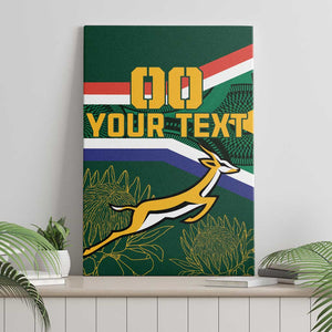 Custom South Africa Rugby Canvas Wall Art Springboks Mascot African Pattern