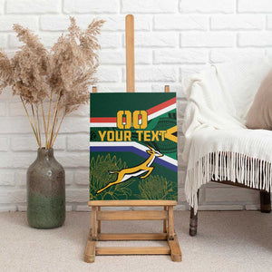 Custom South Africa Rugby Canvas Wall Art Springboks Mascot African Pattern