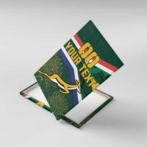 Custom South Africa Rugby Canvas Wall Art Springboks Mascot African Pattern