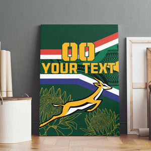 Custom South Africa Rugby Canvas Wall Art Springboks Mascot African Pattern