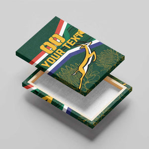 Custom South Africa Rugby Canvas Wall Art Springboks Mascot African Pattern