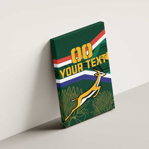 Custom South Africa Rugby Canvas Wall Art Springboks Mascot African Pattern