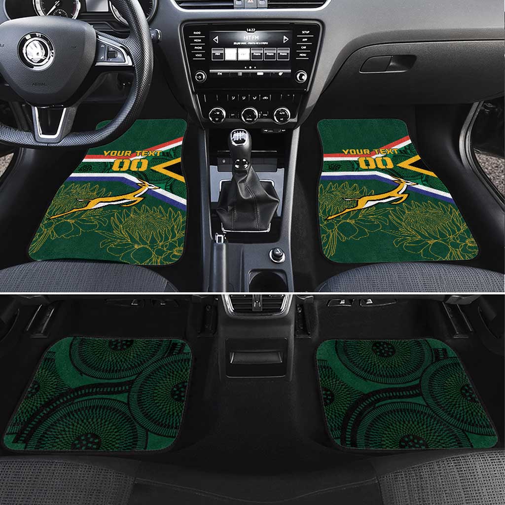 Custom South Africa Rugby Car Mats Springboks Mascot African Pattern