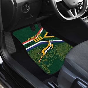 Custom South Africa Rugby Car Mats Springboks Mascot African Pattern