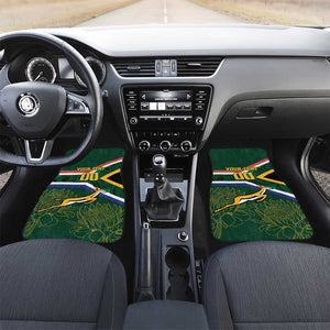 Custom South Africa Rugby Car Mats Springboks Mascot African Pattern