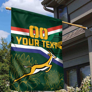 Custom South Africa Rugby Garden Flag Springboks Mascot African Pattern