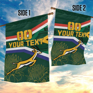 Custom South Africa Rugby Garden Flag Springboks Mascot African Pattern