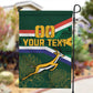 Custom South Africa Rugby Garden Flag Springboks Mascot African Pattern