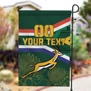 Custom South Africa Rugby Garden Flag Springboks Mascot African Pattern