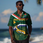 Custom South Africa Rugby Hawaiian Shirt Springboks Mascot African Pattern