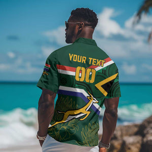 Custom South Africa Rugby Hawaiian Shirt Springboks Mascot African Pattern
