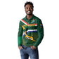 Custom South Africa Rugby Long Sleeve Polo Shirt Springboks Mascot African Pattern
