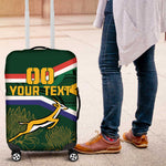 Custom South Africa Rugby Luggage Cover Springboks Mascot African Pattern