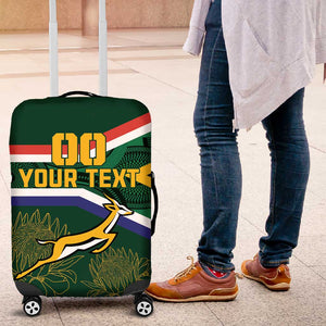 Custom South Africa Rugby Luggage Cover Springboks Mascot African Pattern