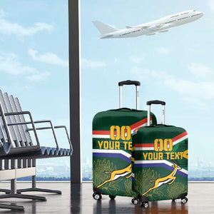 Custom South Africa Rugby Luggage Cover Springboks Mascot African Pattern