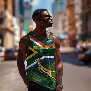 Custom South Africa Rugby Men Tank Top Springboks Mascot African Pattern