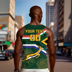 Custom South Africa Rugby Men Tank Top Springboks Mascot African Pattern