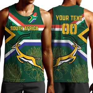 Custom South Africa Rugby Men Tank Top Springboks Mascot African Pattern