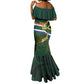 Custom South Africa Rugby Mermaid Dress Springboks Mascot African Pattern