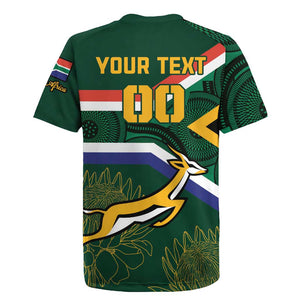 Custom South Africa Rugby Rugby Jersey Springboks Mascot African Pattern