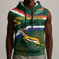 Custom South Africa Rugby Sleeveless Hoodie Springboks Mascot African Pattern - African Pride