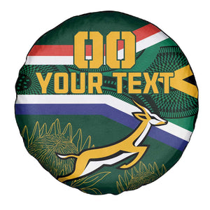 Custom South Africa Rugby Spare Tire Cover Springboks Mascot African Pattern