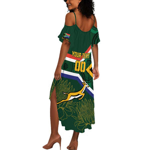 Custom South Africa Rugby Summer Maxi Dress Springboks Mascot African Pattern