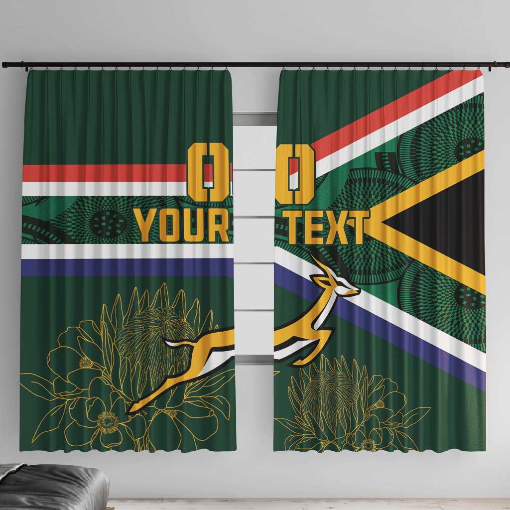 Custom South Africa Rugby Window Curtain Springboks Mascot African Pattern