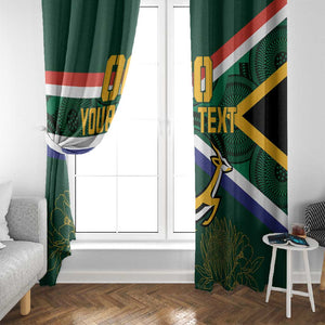 Custom South Africa Rugby Window Curtain Springboks Mascot African Pattern