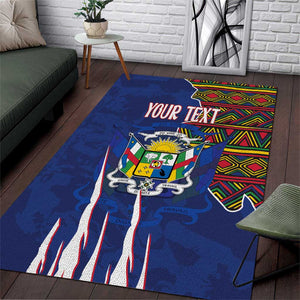 Personalized Central African Republic Coat Of Arms Area Rug Kente Pattern