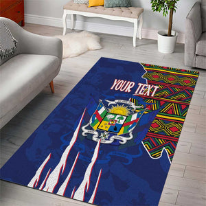 Personalized Central African Republic Coat Of Arms Area Rug Kente Pattern