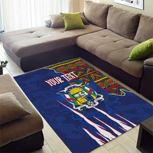 Personalized Central African Republic Coat Of Arms Area Rug Kente Pattern