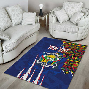 Personalized Central African Republic Coat Of Arms Area Rug Kente Pattern