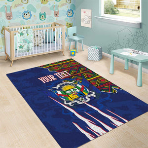 Personalized Central African Republic Coat Of Arms Area Rug Kente Pattern