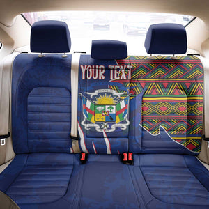 Personalized Central African Republic Coat Of Arms Back Car Seat Cover Kente Pattern