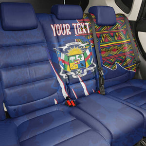 Personalized Central African Republic Coat Of Arms Back Car Seat Cover Kente Pattern