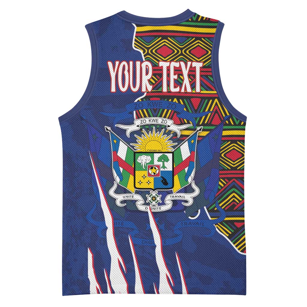 Personalized Central African Republic Coat Of Arms Basketball Jersey Kente Pattern LT18