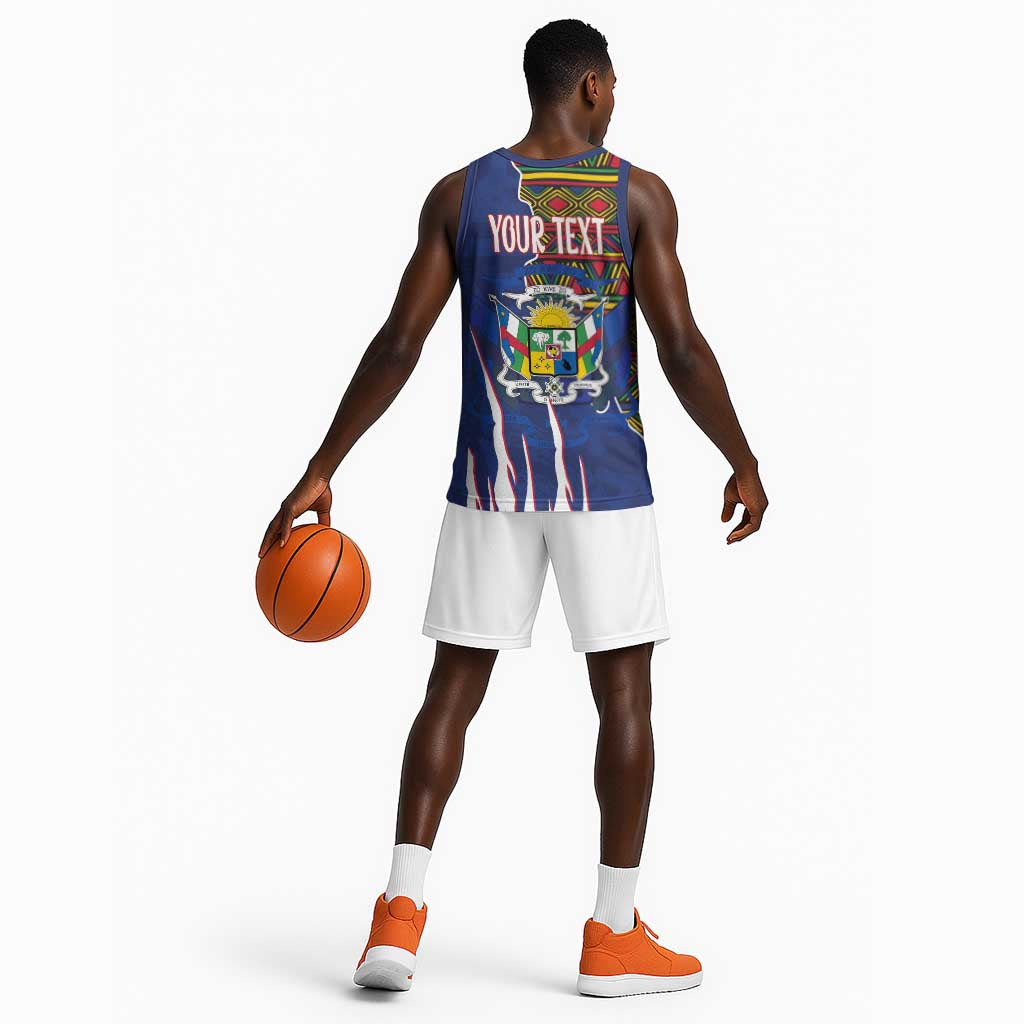 Personalized Central African Republic Coat Of Arms Basketball Jersey Kente Pattern LT18
