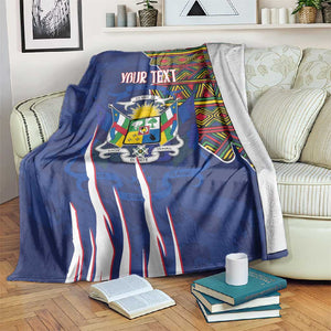 Personalized Central African Republic Coat Of Arms Blanket Kente Pattern