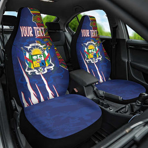 Personalized Central African Republic Coat Of Arms Car Seat Cover Kente Pattern