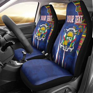 Personalized Central African Republic Coat Of Arms Car Seat Cover Kente Pattern