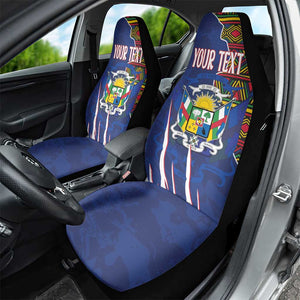 Personalized Central African Republic Coat Of Arms Car Seat Cover Kente Pattern